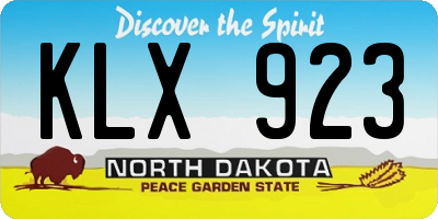 ND license plate KLX923