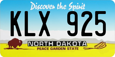 ND license plate KLX925