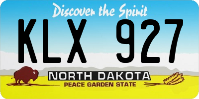 ND license plate KLX927
