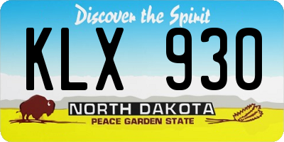 ND license plate KLX930
