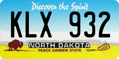 ND license plate KLX932