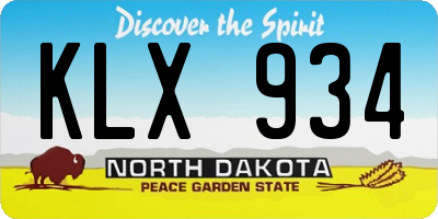 ND license plate KLX934
