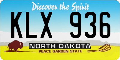 ND license plate KLX936
