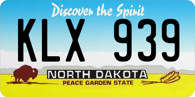 ND license plate KLX939