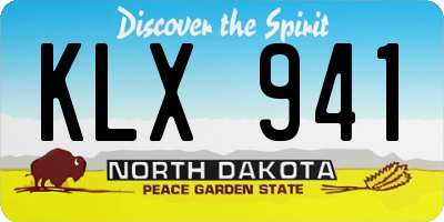 ND license plate KLX941