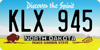 ND license plate KLX945