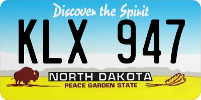 ND license plate KLX947