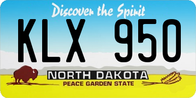 ND license plate KLX950