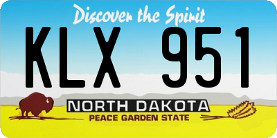 ND license plate KLX951
