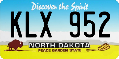 ND license plate KLX952
