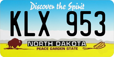 ND license plate KLX953