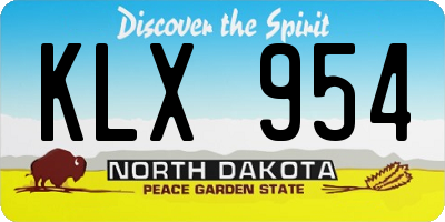 ND license plate KLX954