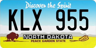 ND license plate KLX955