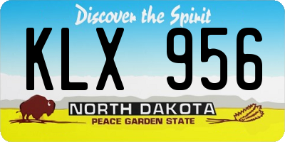 ND license plate KLX956
