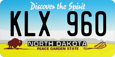 ND license plate KLX960