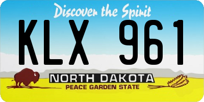 ND license plate KLX961