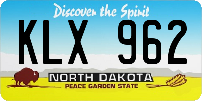 ND license plate KLX962