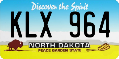 ND license plate KLX964