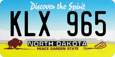 ND license plate KLX965