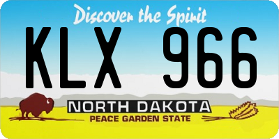 ND license plate KLX966