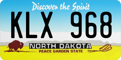 ND license plate KLX968