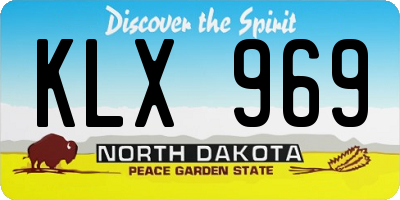 ND license plate KLX969