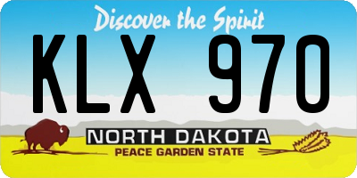 ND license plate KLX970
