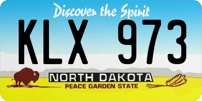 ND license plate KLX973