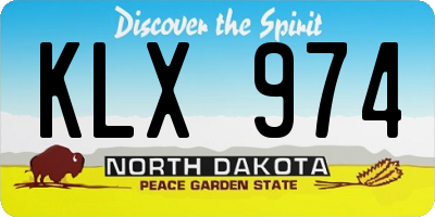 ND license plate KLX974