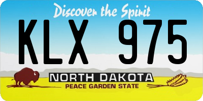 ND license plate KLX975