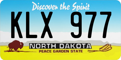 ND license plate KLX977