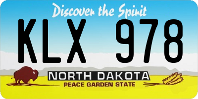 ND license plate KLX978