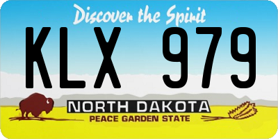ND license plate KLX979