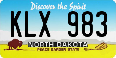ND license plate KLX983