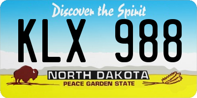 ND license plate KLX988