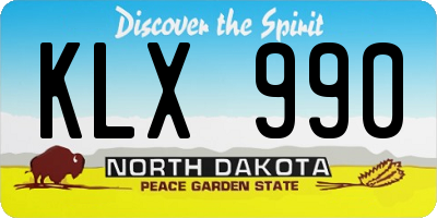 ND license plate KLX990