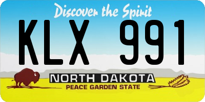 ND license plate KLX991