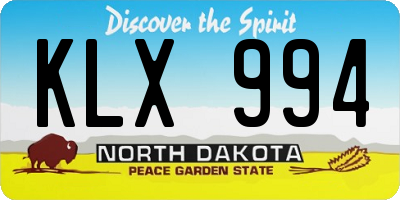 ND license plate KLX994