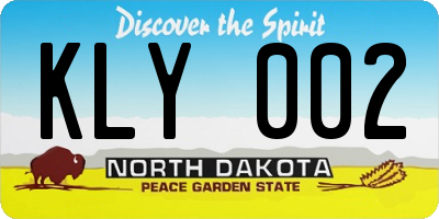 ND license plate KLY002