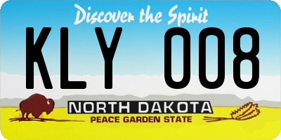 ND license plate KLY008