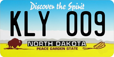 ND license plate KLY009