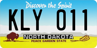 ND license plate KLY011