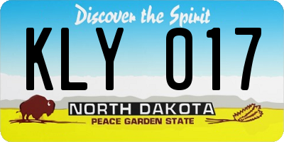ND license plate KLY017