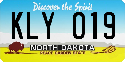 ND license plate KLY019
