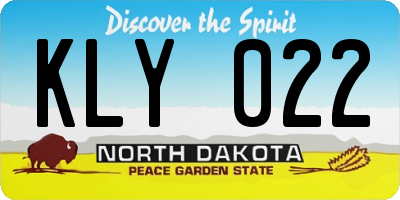 ND license plate KLY022