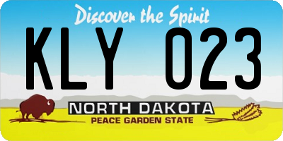 ND license plate KLY023