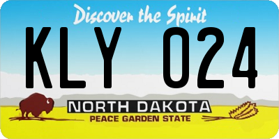 ND license plate KLY024