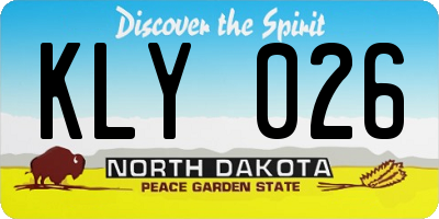 ND license plate KLY026