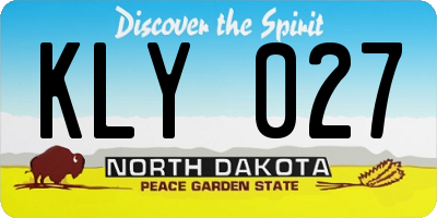 ND license plate KLY027