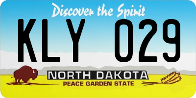 ND license plate KLY029